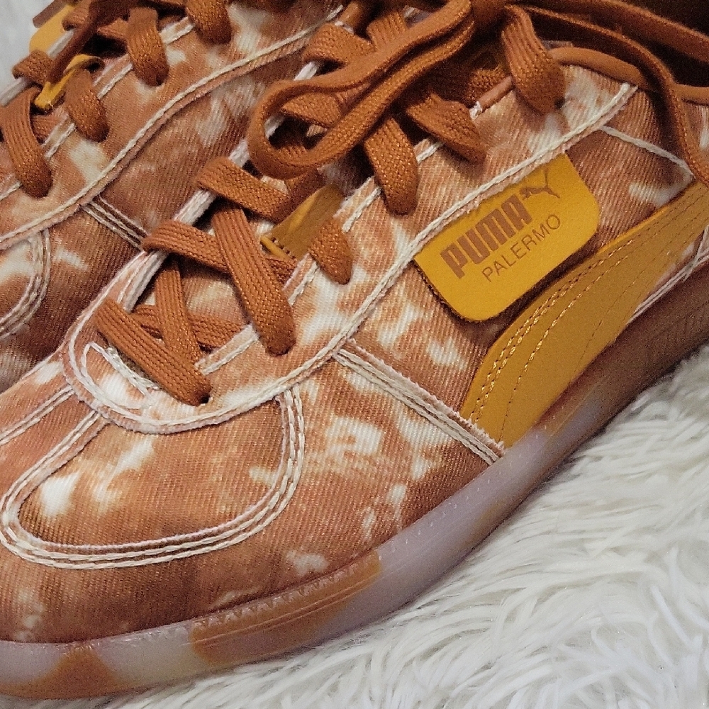 Puma Brown Tie-Dye Lace-Up Sneakers - Picture 3 of 7